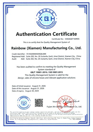 ISO 9001:2015 certificate
